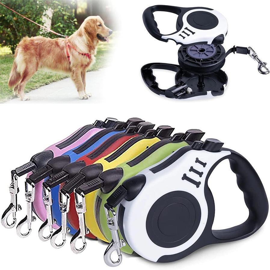 JMT-939658 Durable Automatic Retractable Dog Leash with Tangle-Free Design and Comfortable Handle, 9.8ft or 16.4ft Options