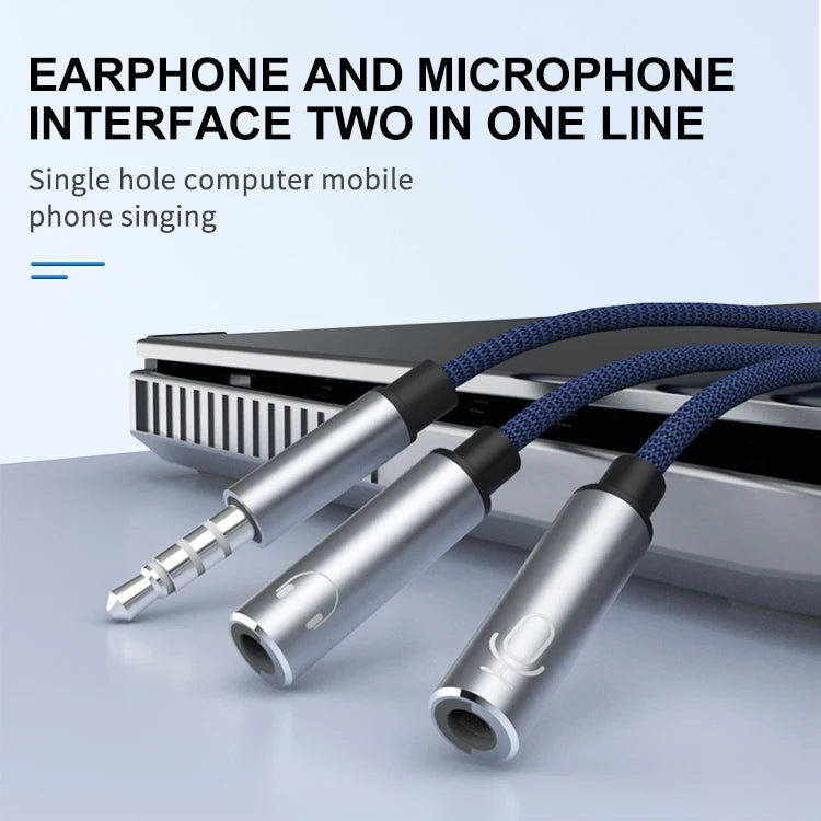 JMT-939978 3.5MM Male to Dual Female Mic Audio Y Splitter Cable for Headset and PC Connection