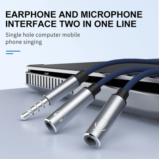 JMT-939978 3.5MM Male to Dual Female Mic Audio Y Splitter Cable for Headset and PC Connection