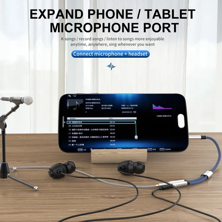JMT-939978 3.5MM Male to Dual Female Mic Audio Y Splitter Cable for Headset and PC Connection