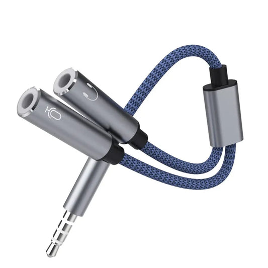 JMT-939978 3.5MM Male to Dual Female Mic Audio Y Splitter Cable for Headset and PC Connection