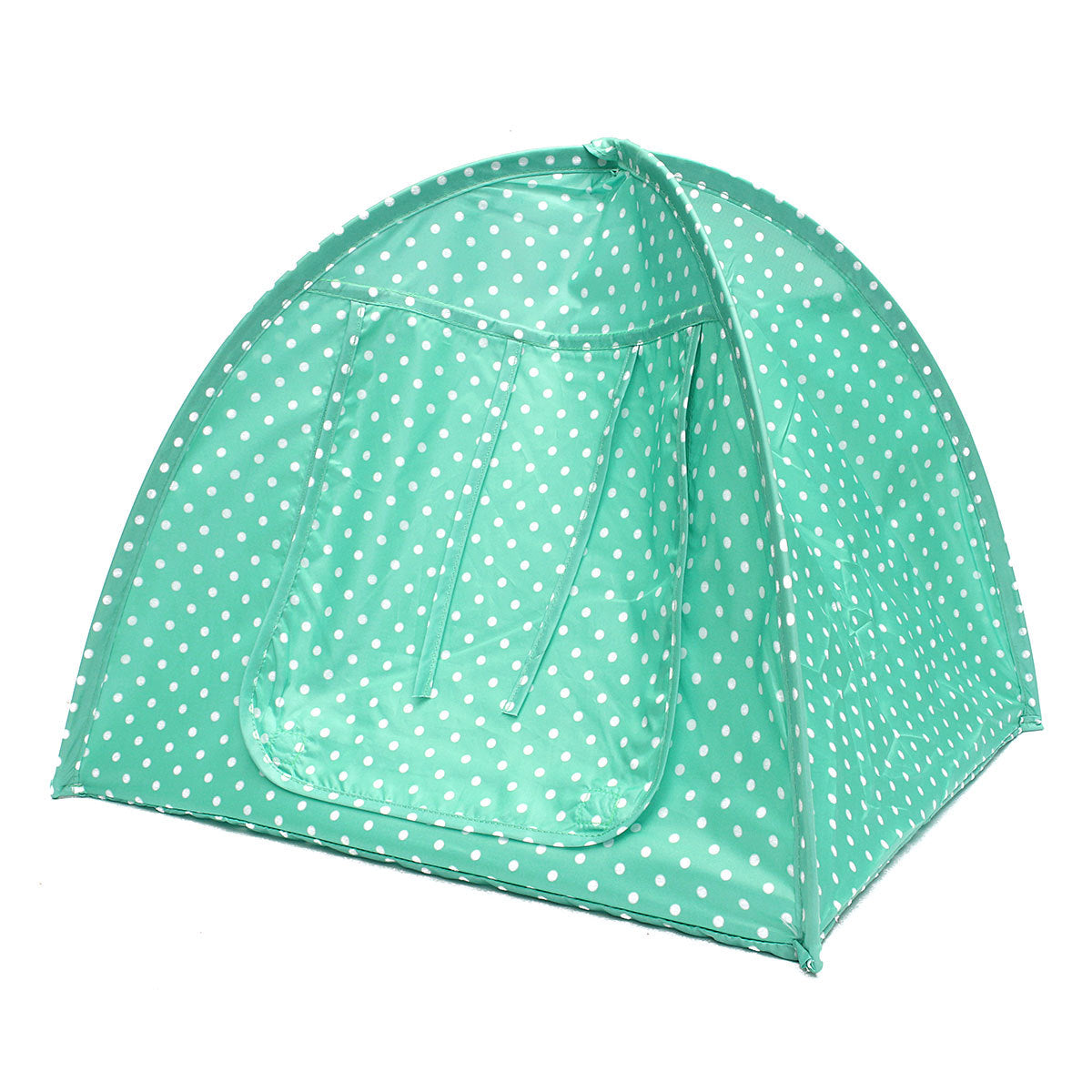 JMT-940170 Collapsible Pet Tent - Green, Yellow, and Pink Dots, 43x43x41cm, Polyester Material