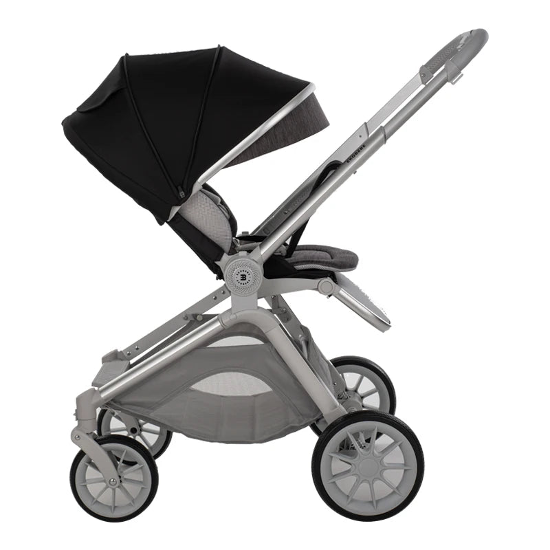 JMT-940298 Lightweight 3-in-1 Baby Stroller with Folding Carrier, Carry Cot, and Large Wheels