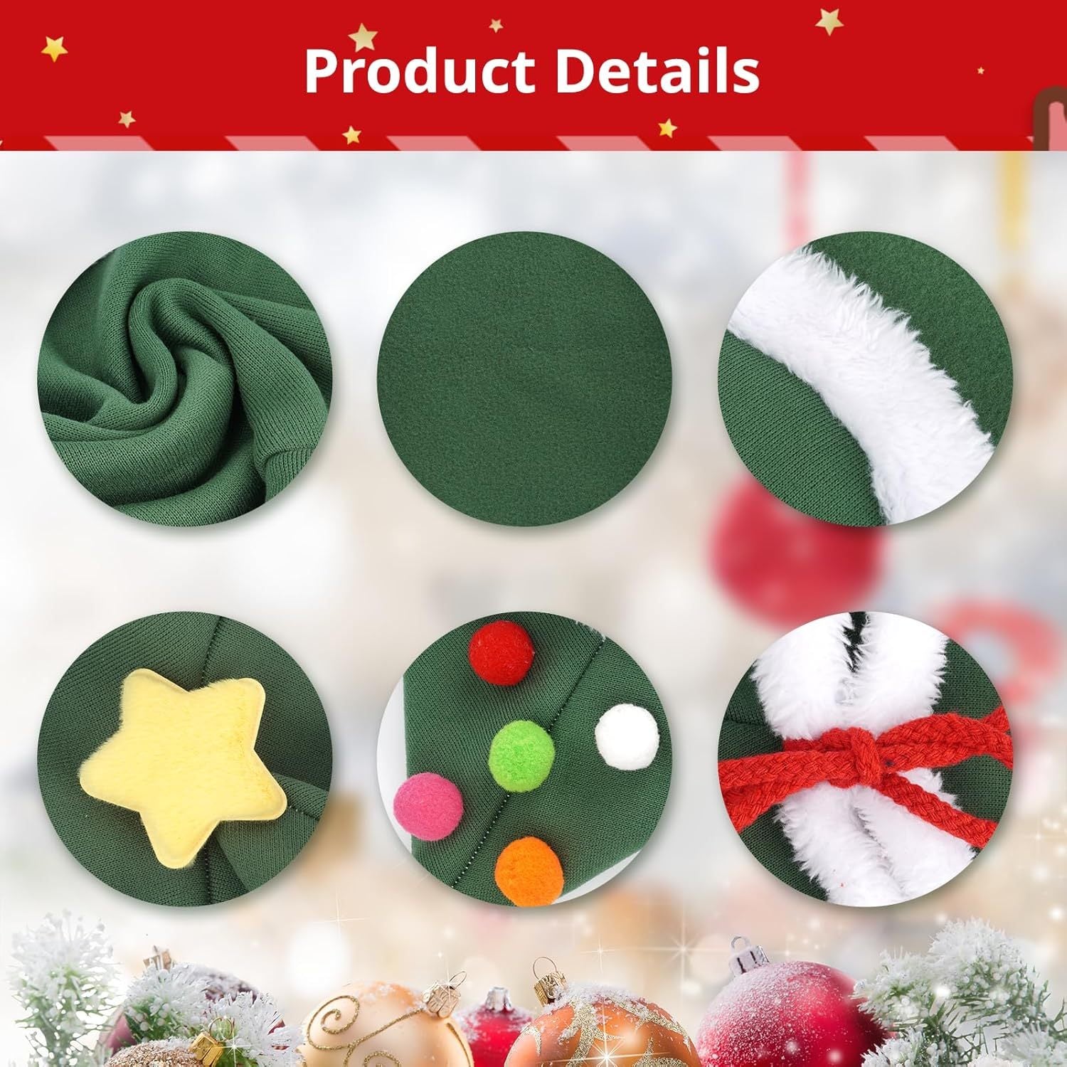 JMT-940938 Cozy Cat Christmas Cape with Velvet Stars Hat for Small, Medium, and Large Pets