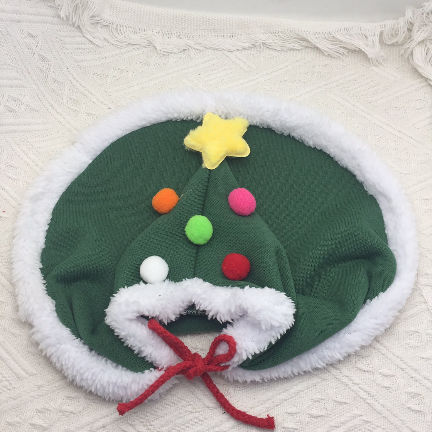 JMT-940938 Cozy Cat Christmas Cape with Velvet Stars Hat for Small, Medium, and Large Pets