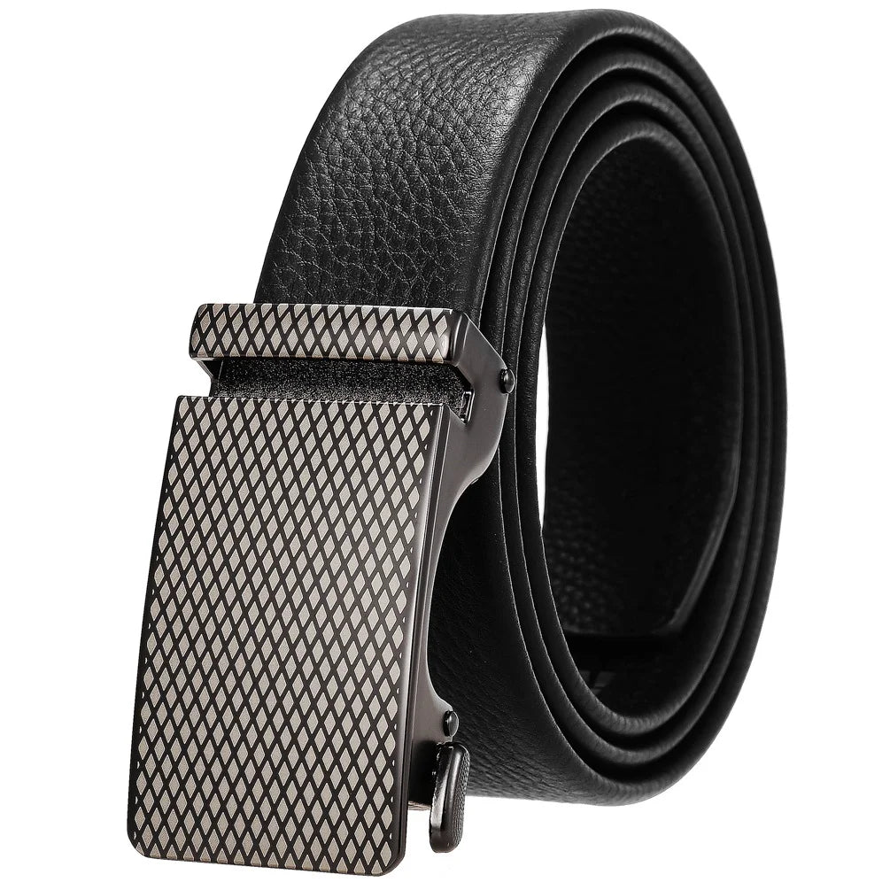 JMT-941066 Men's 35mm Automatic Buckle Genuine Leather Belt - Stylish and Durable Fashion Accessory