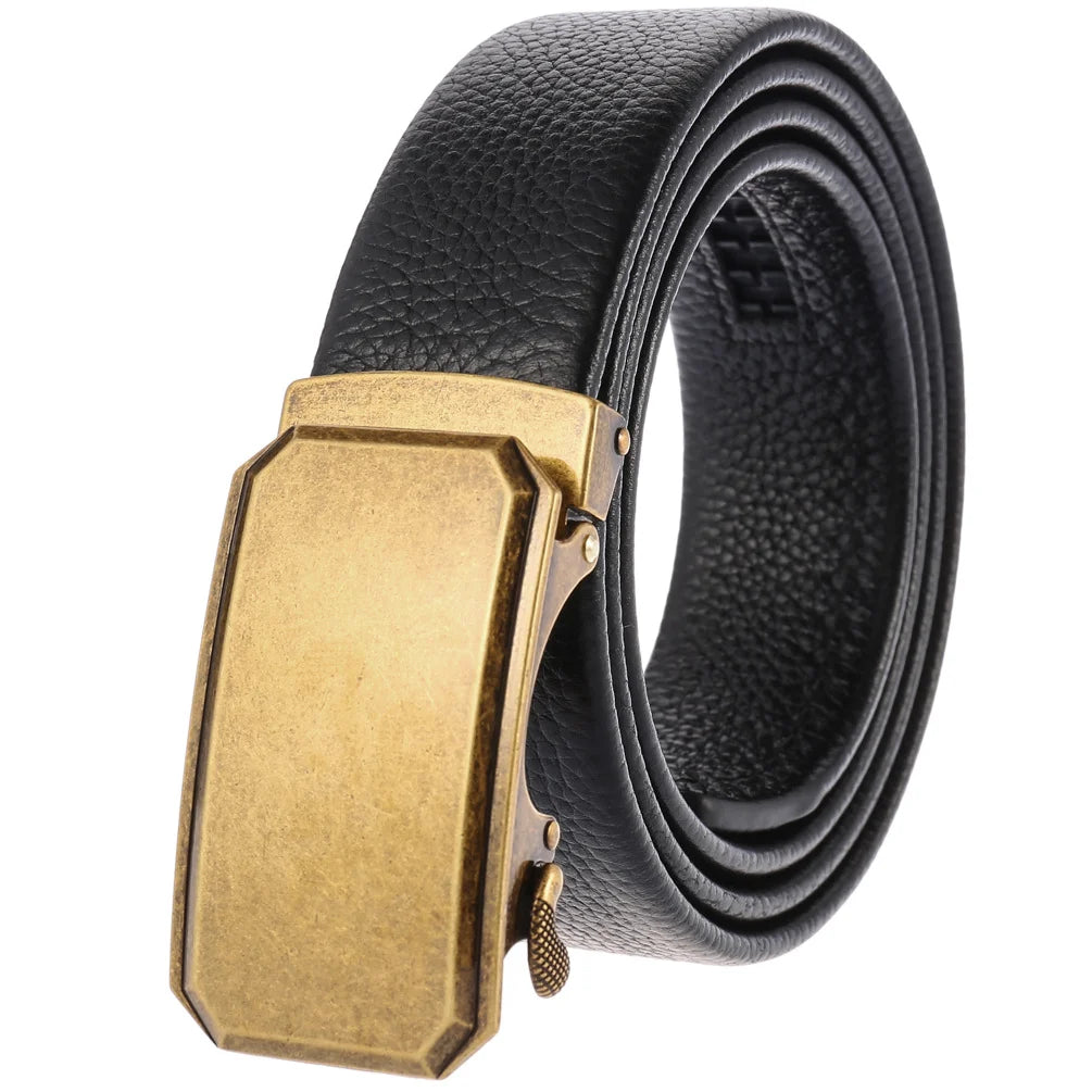 JMT-941066 Men's 35mm Automatic Buckle Genuine Leather Belt - Stylish and Durable Fashion Accessory