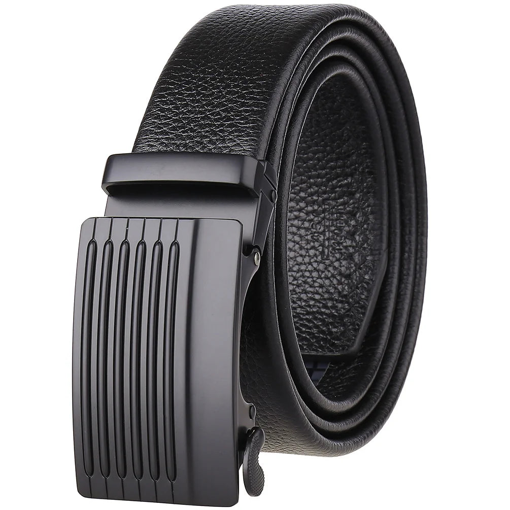 JMT-941066 Men's 35mm Automatic Buckle Genuine Leather Belt - Stylish and Durable Fashion Accessory