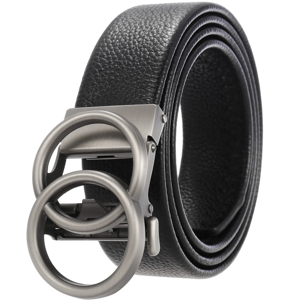 JMT-941066 Men's 35mm Automatic Buckle Genuine Leather Belt - Stylish and Durable Fashion Accessory