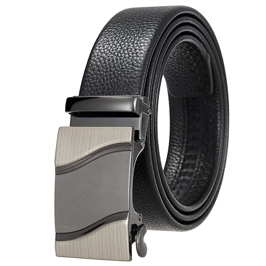 JMT-941066 Men's 35mm Automatic Buckle Genuine Leather Belt - Stylish and Durable Fashion Accessory
