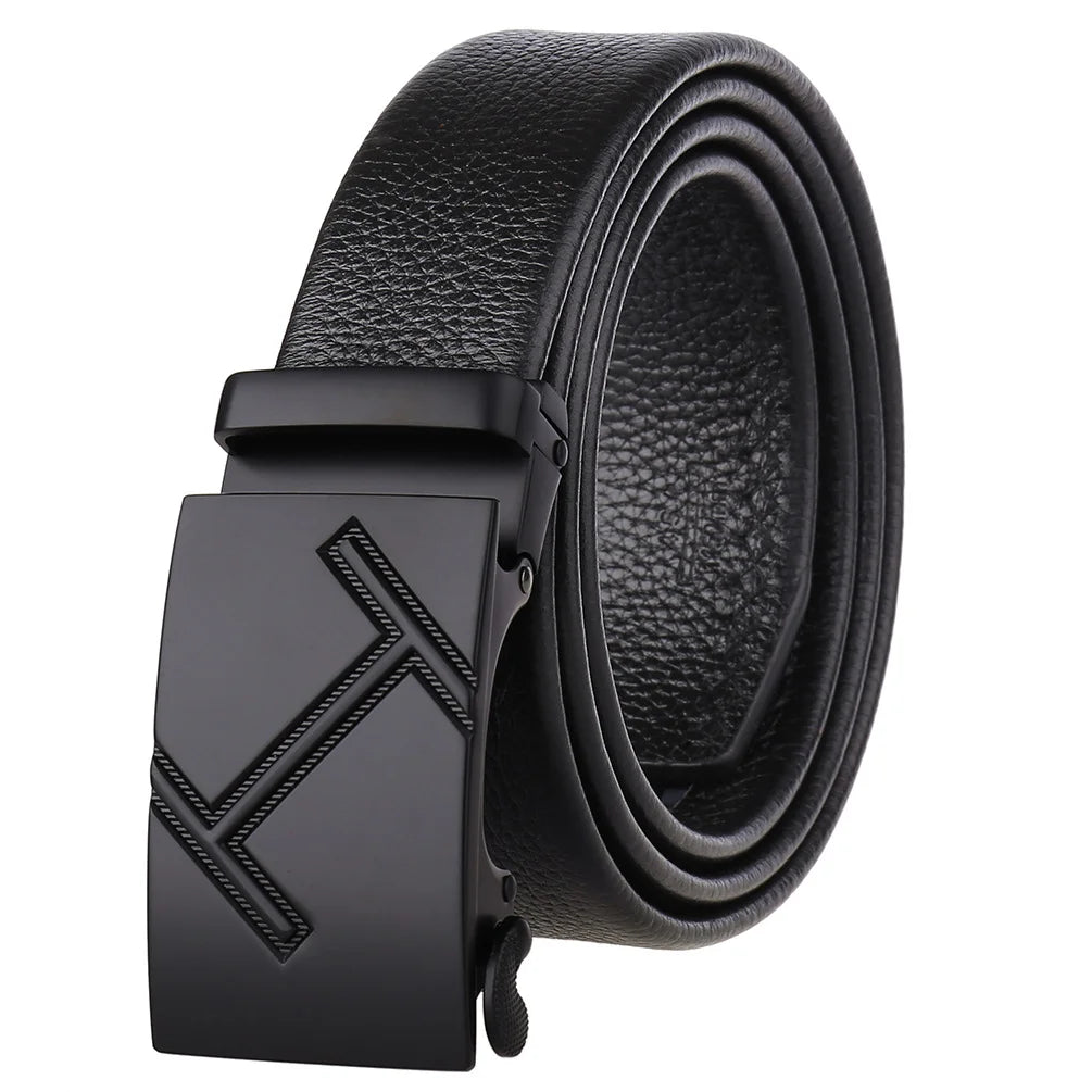 JMT-941066 Men's 35mm Automatic Buckle Genuine Leather Belt - Stylish and Durable Fashion Accessory