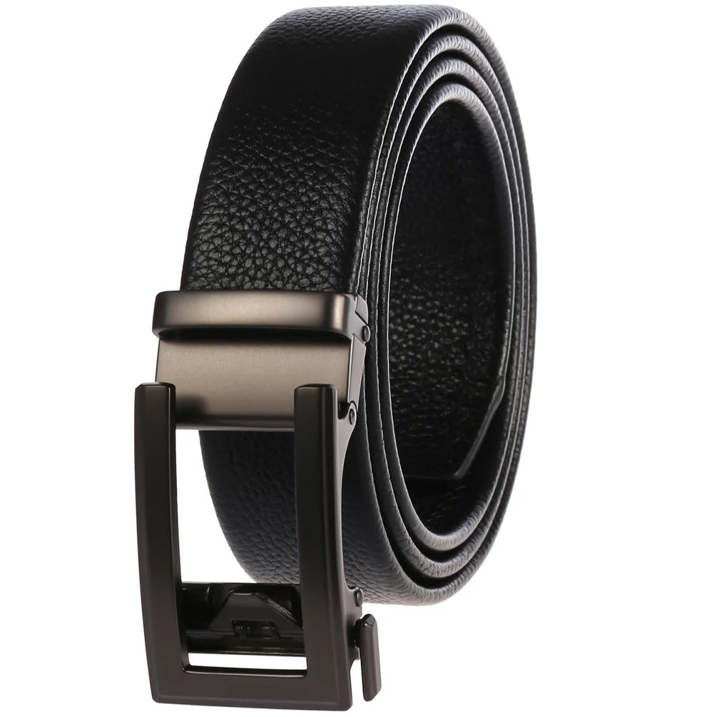 JMT-941066 Men's 35mm Automatic Buckle Genuine Leather Belt - Stylish and Durable Fashion Accessory