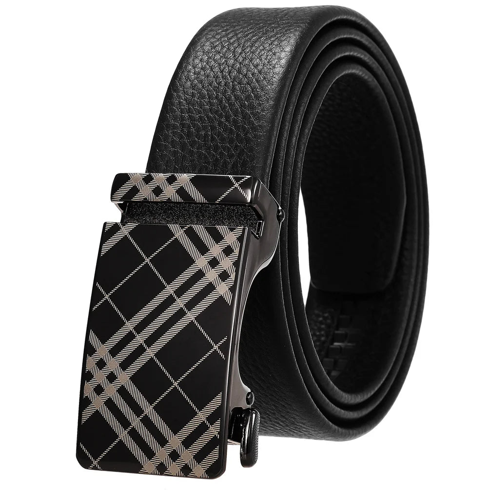 JMT-941066 Men's 35mm Automatic Buckle Genuine Leather Belt - Stylish and Durable Fashion Accessory