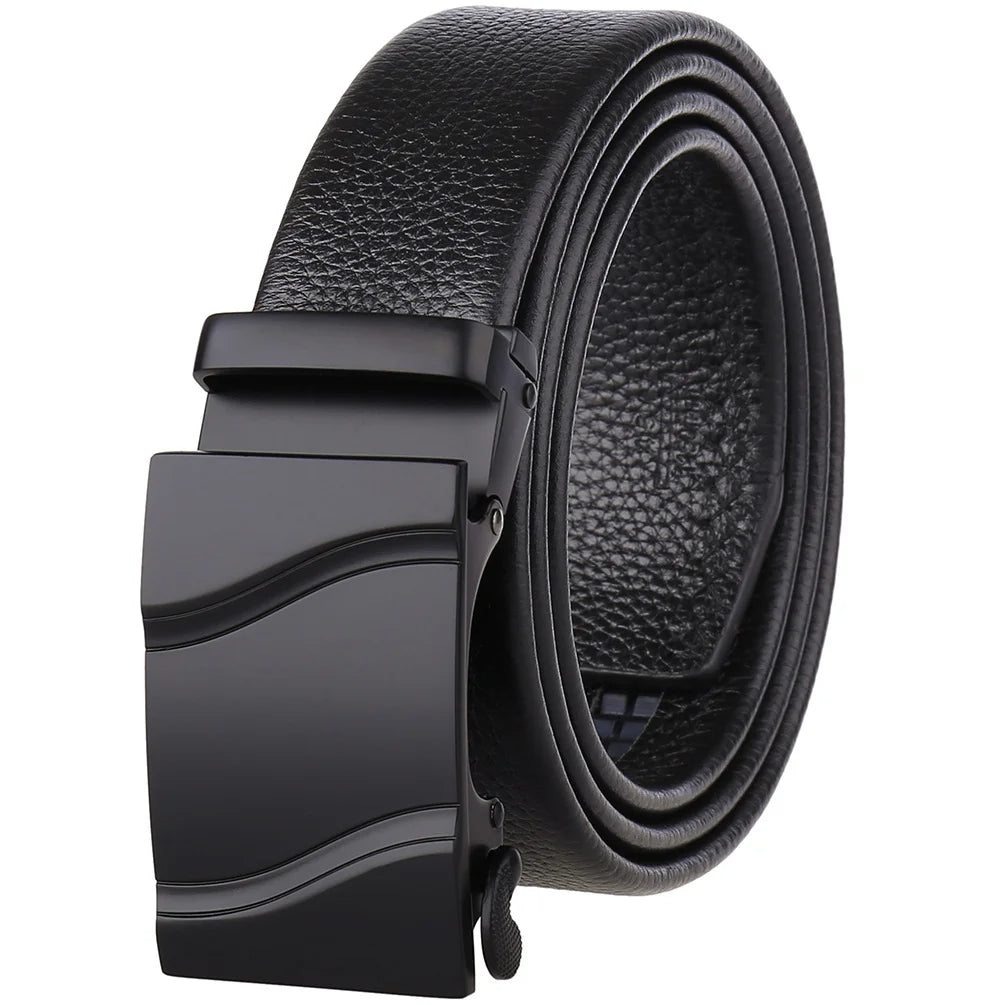 JMT-941066 Men's 35mm Automatic Buckle Genuine Leather Belt - Stylish and Durable Fashion Accessory