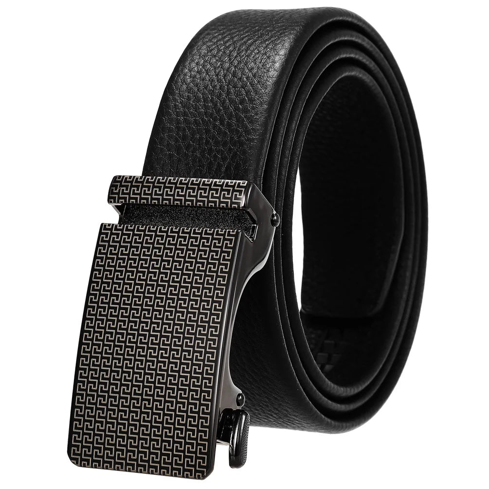 JMT-941066 Men's 35mm Automatic Buckle Genuine Leather Belt - Stylish and Durable Fashion Accessory