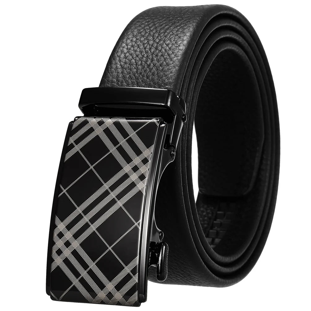JMT-941066 Men's 35mm Automatic Buckle Genuine Leather Belt - Stylish and Durable Fashion Accessory