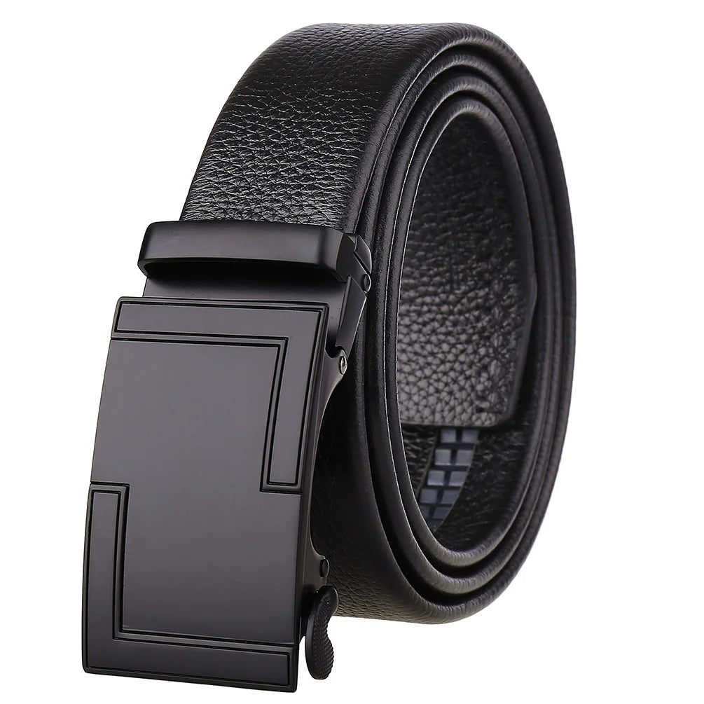 JMT-941066 Men's 35mm Automatic Buckle Genuine Leather Belt - Stylish and Durable Fashion Accessory