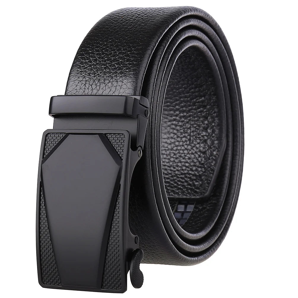 JMT-941066 Men's 35mm Automatic Buckle Genuine Leather Belt - Stylish and Durable Fashion Accessory