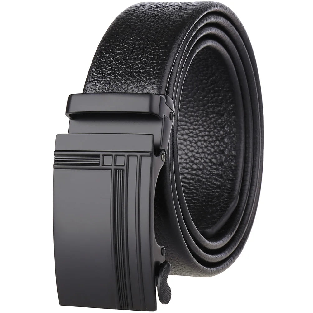 JMT-941066 Men's 35mm Automatic Buckle Genuine Leather Belt - Stylish and Durable Fashion Accessory
