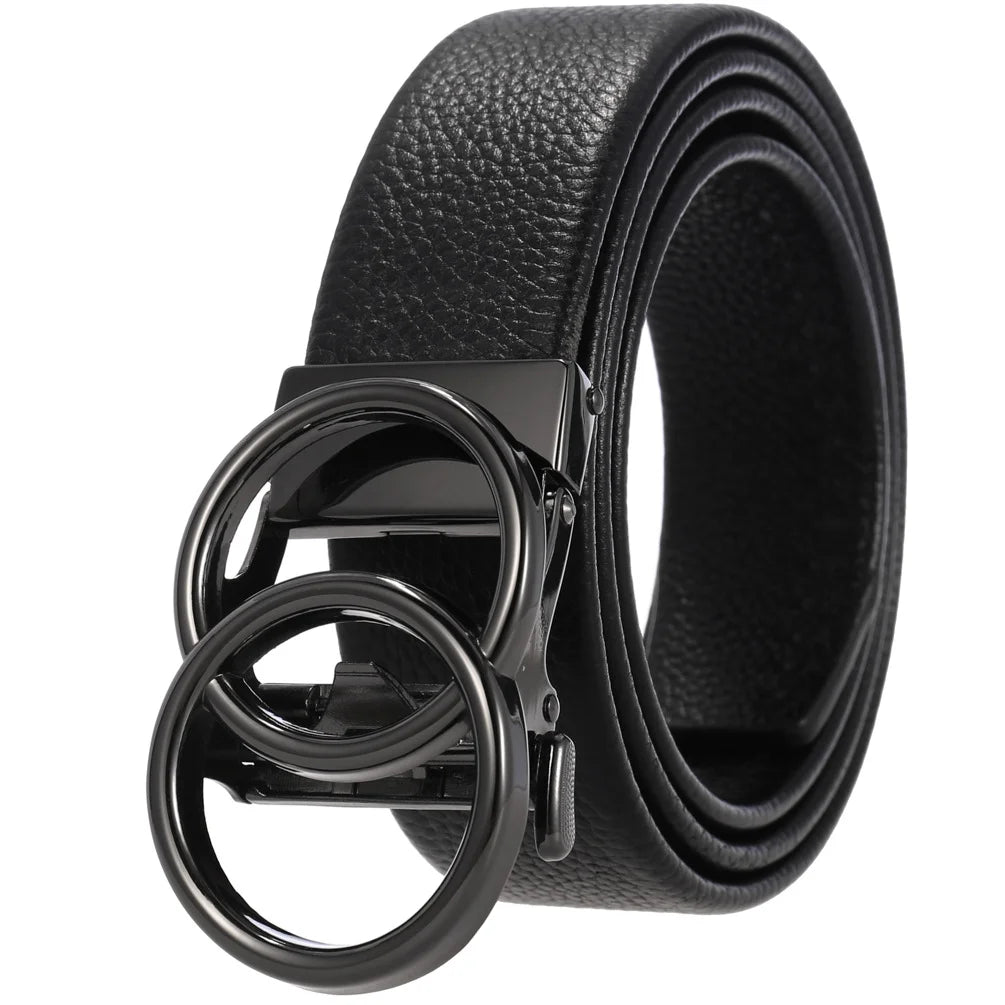 JMT-941066 Men's 35mm Automatic Buckle Genuine Leather Belt - Stylish and Durable Fashion Accessory
