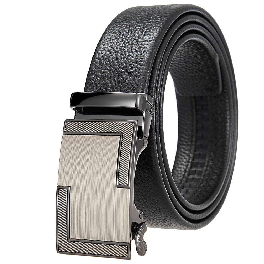 JMT-941066 Men's 35mm Automatic Buckle Genuine Leather Belt - Stylish and Durable Fashion Accessory