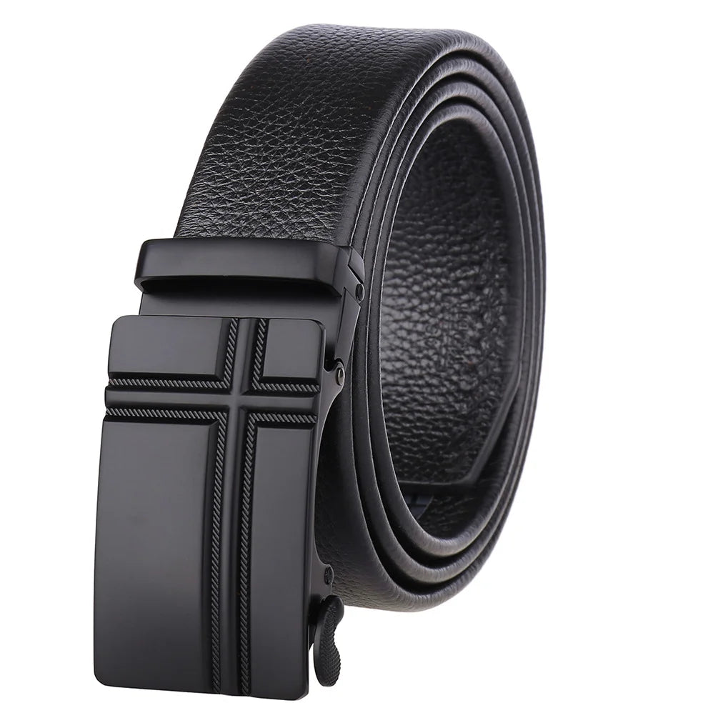 JMT-941066 Men's 35mm Automatic Buckle Genuine Leather Belt - Stylish and Durable Fashion Accessory