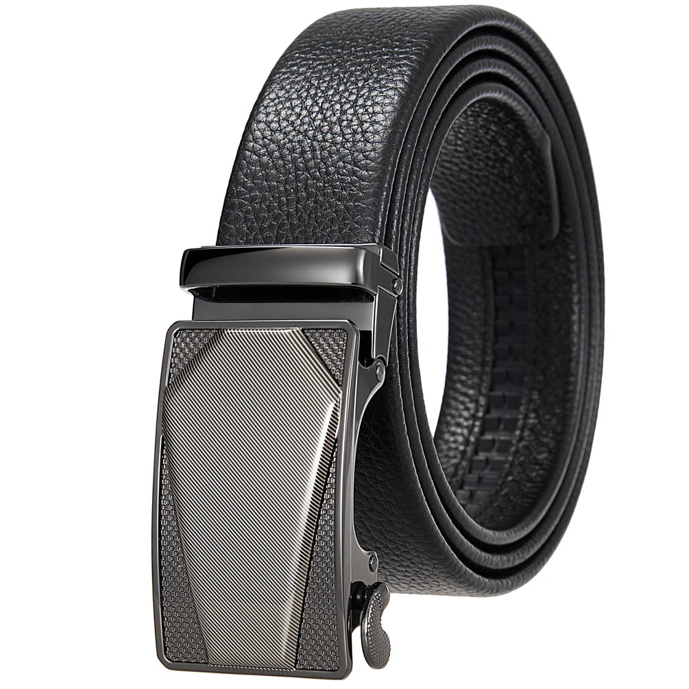 JMT-941066 Men's 35mm Automatic Buckle Genuine Leather Belt - Stylish and Durable Fashion Accessory