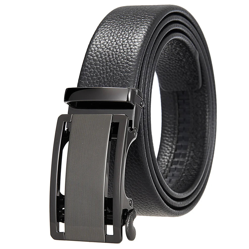 JMT-941066 Men's 35mm Automatic Buckle Genuine Leather Belt - Stylish and Durable Fashion Accessory