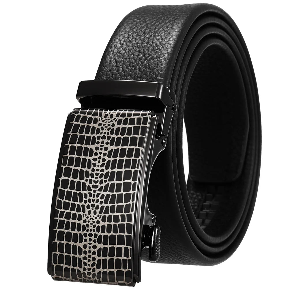 JMT-941066 Men's 35mm Automatic Buckle Genuine Leather Belt - Stylish and Durable Fashion Accessory