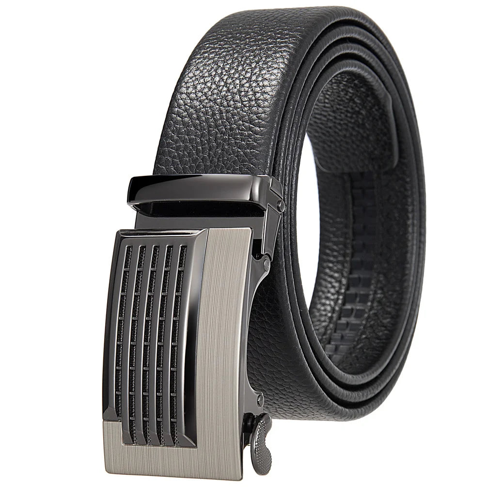 JMT-941066 Men's 35mm Automatic Buckle Genuine Leather Belt - Stylish and Durable Fashion Accessory