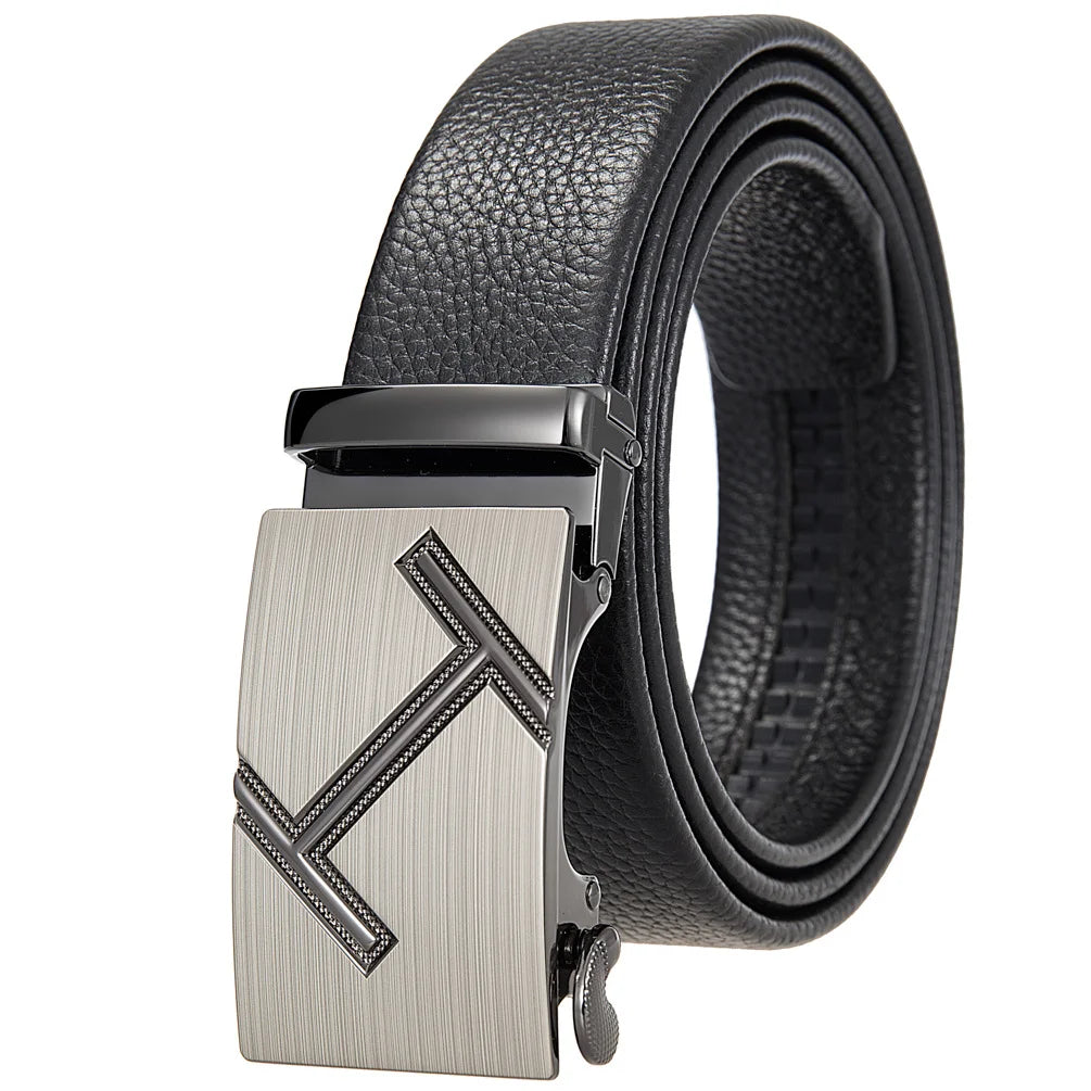 JMT-941066 Men's 35mm Automatic Buckle Genuine Leather Belt - Stylish and Durable Fashion Accessory