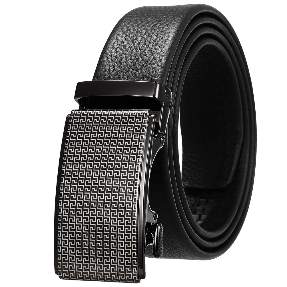 JMT-941066 Men's 35mm Automatic Buckle Genuine Leather Belt - Stylish and Durable Fashion Accessory
