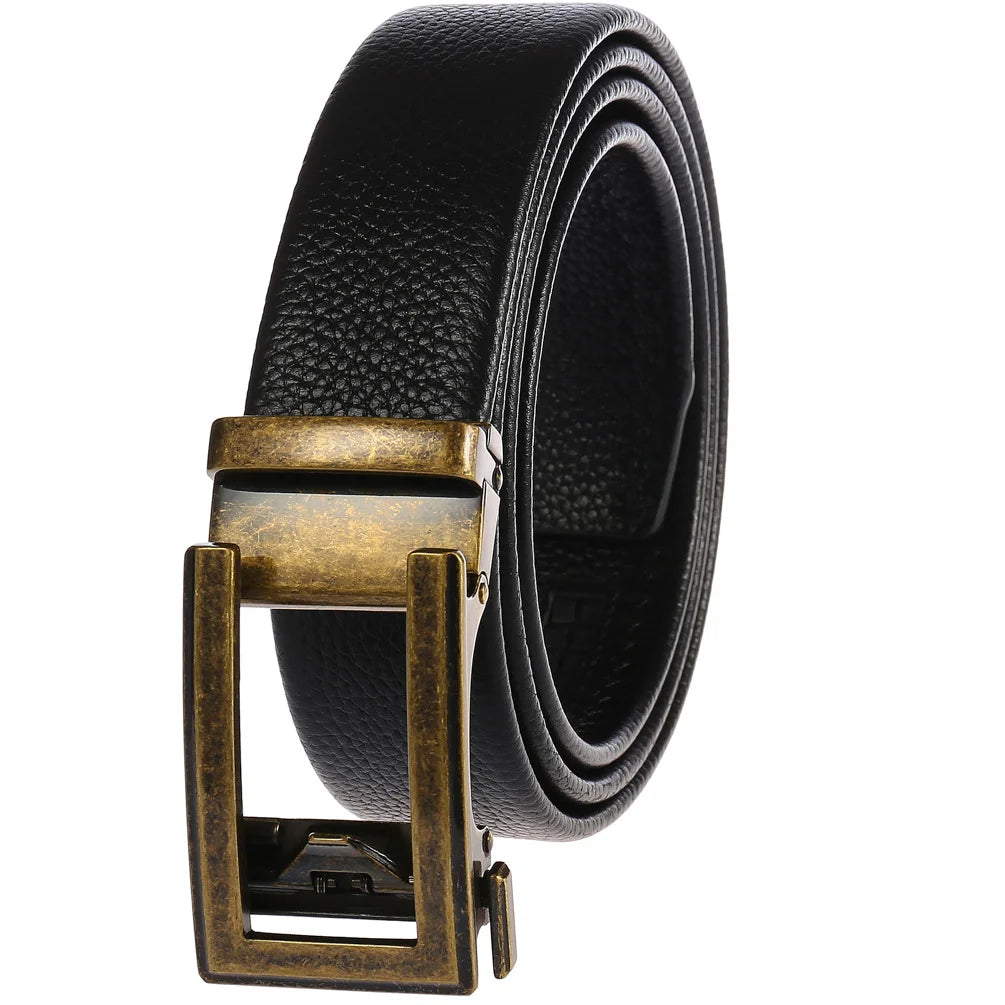 JMT-941066 Men's 35mm Automatic Buckle Genuine Leather Belt - Stylish and Durable Fashion Accessory