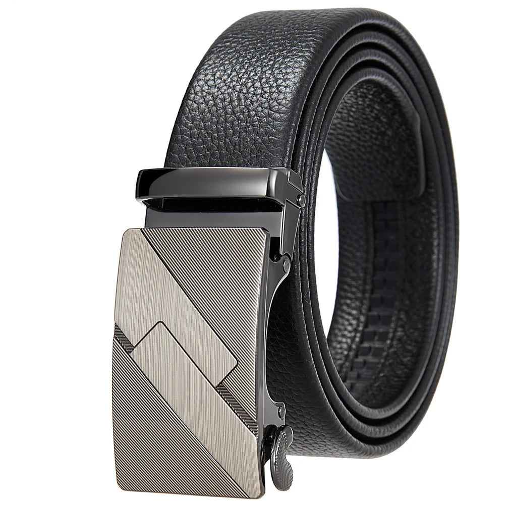 JMT-941066 Men's 35mm Automatic Buckle Genuine Leather Belt - Stylish and Durable Fashion Accessory