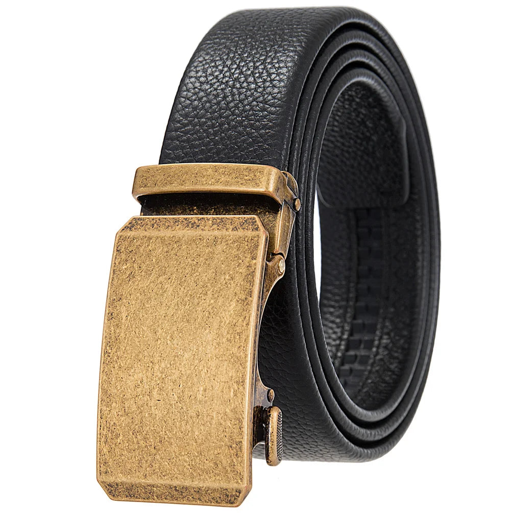 JMT-941066 Men's 35mm Automatic Buckle Genuine Leather Belt - Stylish and Durable Fashion Accessory