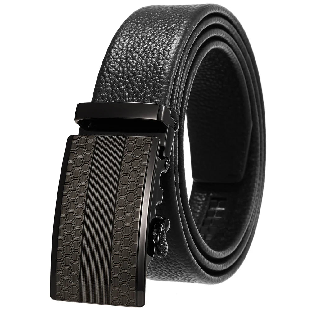 JMT-941066 Men's 35mm Automatic Buckle Genuine Leather Belt - Stylish and Durable Fashion Accessory