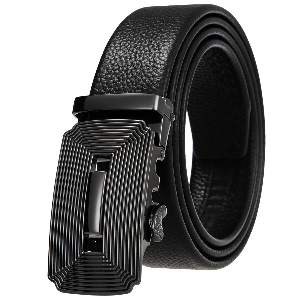 JMT-941066 Men's 35mm Automatic Buckle Genuine Leather Belt - Stylish and Durable Fashion Accessory