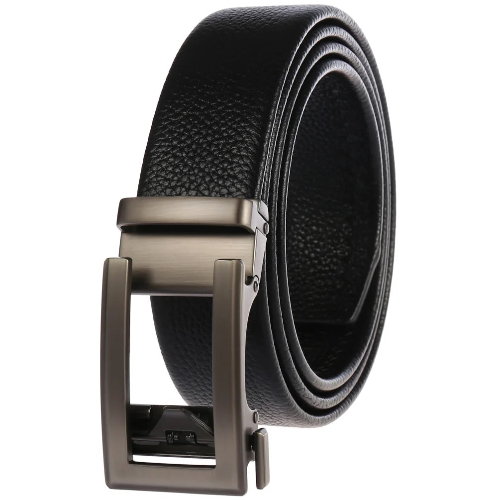 JMT-941066 Men's 35mm Automatic Buckle Genuine Leather Belt - Stylish and Durable Fashion Accessory