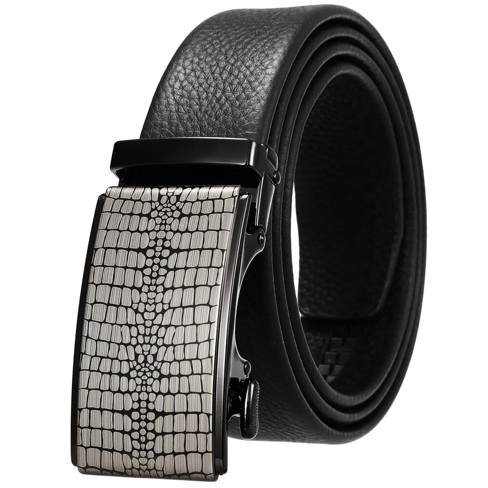 JMT-941066 Men's 35mm Automatic Buckle Genuine Leather Belt - Stylish and Durable Fashion Accessory