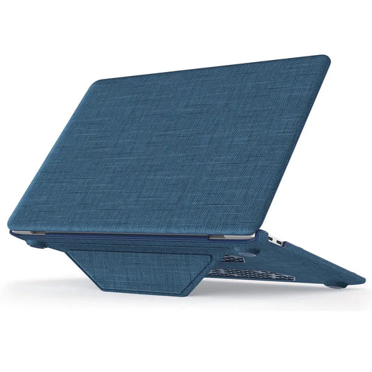 JMT-941130 Navy Blue Durable Fabric Laptop Sleeve with Magnetic Stand for MacBook Air 13-inch (2018/2020 Models A2337 M1 A2179 A1932)