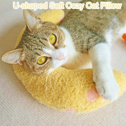 JMT-941130 Soft Cat Kneading Pillow for Indoor Cats - Calming Neck Pillow for Comfortable Sleep, Plush and Washable