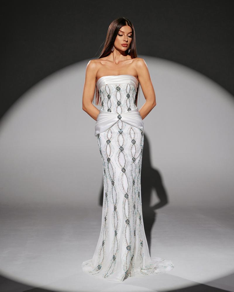 JMT-941386 Elegant White Evening Gown for Women - Style SH0212
