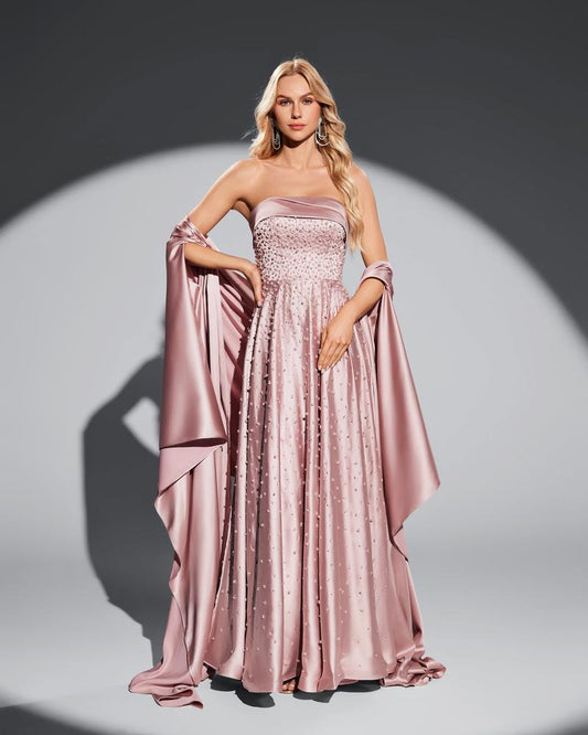 JMT-941706 Elegant Pink Evening Gown for Women - SH0031 Model
