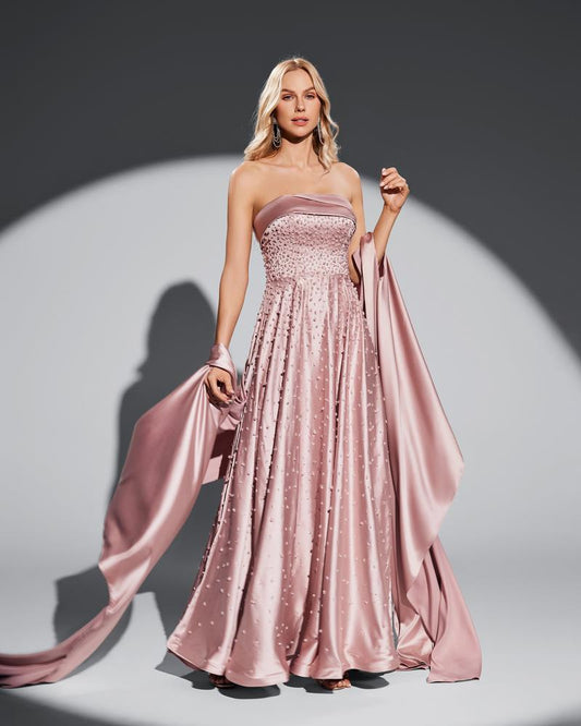 JMT-941706 Elegant Pink Evening Gown for Women - SH0031 Model