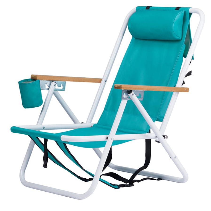 JMT-942346 Mint Green Folding Beach Chair - 23x21.7x31.5 Inches