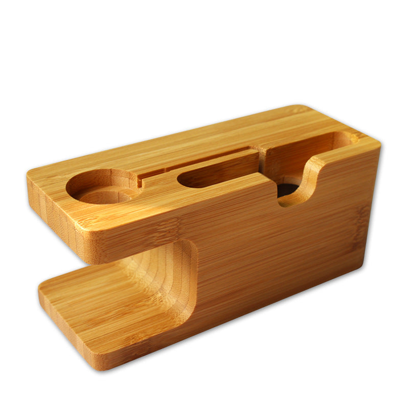 JMT-942474 Bamboo Smartphone Stand with Carved Design for Office Decor