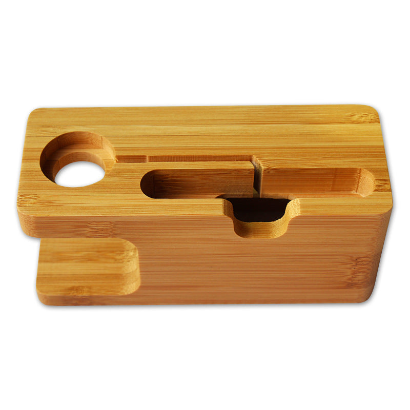 JMT-942474 Bamboo Smartphone Stand with Carved Design for Office Decor