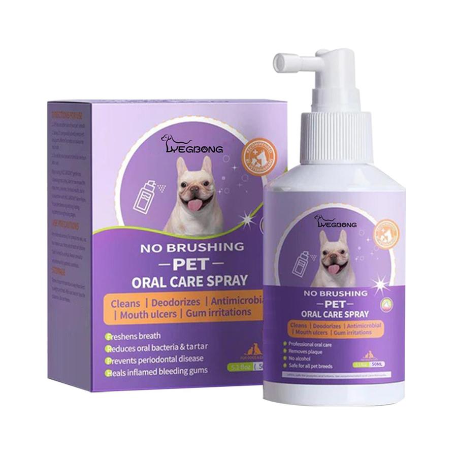 JMT-942538 Pet Oral Care Spray for Cats and Dogs - Fresh Breath and Gum Health with Tea, Licorice, and Mint Extracts