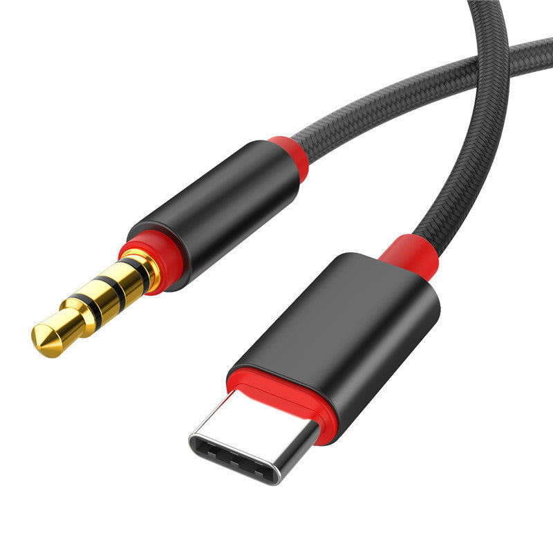 JMT-942794 Nylon Audio Headphone Cable for Car and Device Connection - Stylish Silver Design