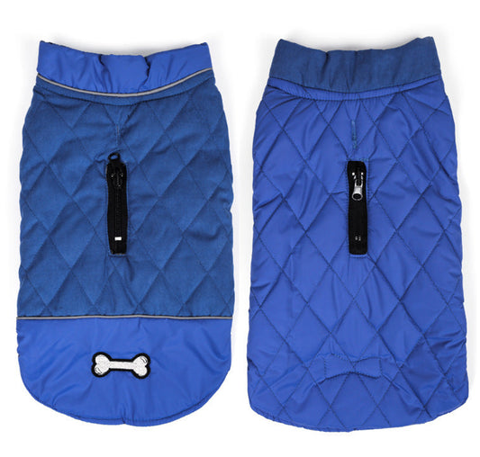 JMT-943242 Double-Sided Waterproof Jacket for Dogs with Adjustable Closures and Lead Access - Available in Multiple Colors and Sizes